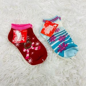 NWT LEGWEAR ESSENTIALS four pack of little girls christmas socks SZ medium